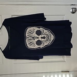 Slouchy Embroidered Skull Top